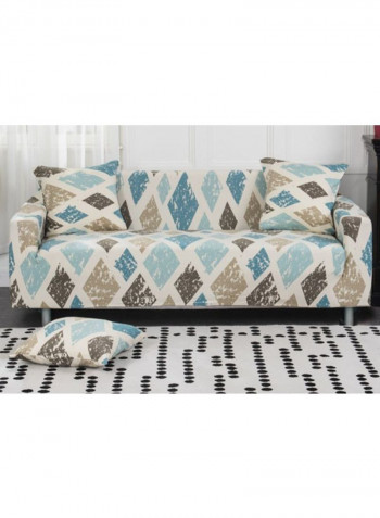 Modern Style Geometry Pattern Sofa Slipcover White/Blue/Beige 145-180centimeter