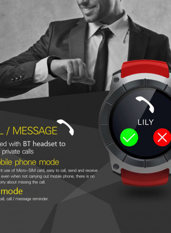 Sport Wristband Heart-Rate Smartwatch Red