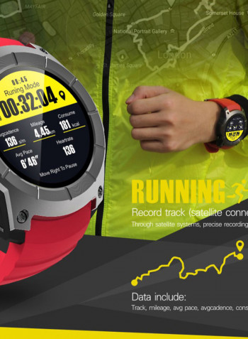 Sport Wristband Heart-Rate Smartwatch Red