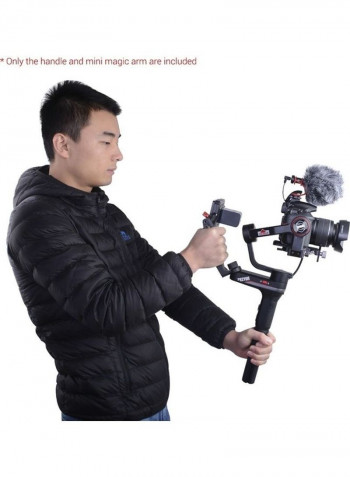 Gimbal Stabilizer Versatile Handle Hand Grip Extension Rod Holder Black
