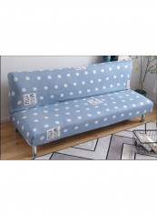 Simple Dots Pattern Sofa Slipcover Blue/White 160-190centimeter