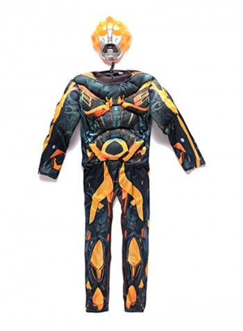 Transformer Bumblebee Muscle Costume With Mask 6 - 8 Years