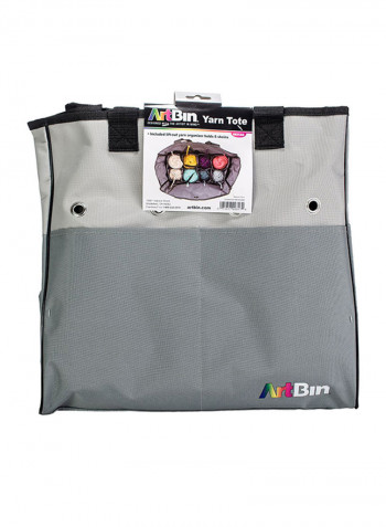 Yarn Tote Knitting And Crochet Bag Grey 16x16x7inch