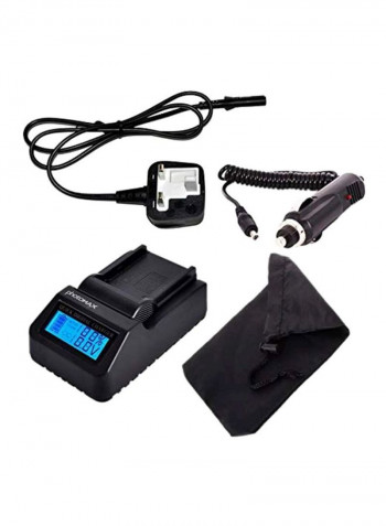 2-In-1 LCD Digital Camera Battery Charger For Sony FW50 Black