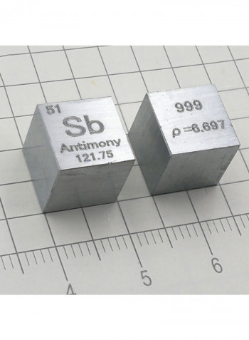 6-Piece Simple Substance Metal Cube Element فضي
