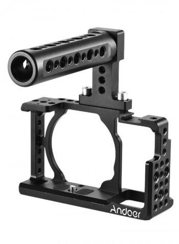 Protective Video Camera Stabilizer Cage With Top Handle Black