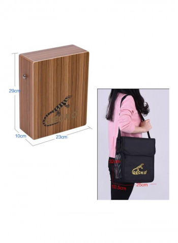Portable Cajon Box With Carryin Bag 23x29x10centimeter