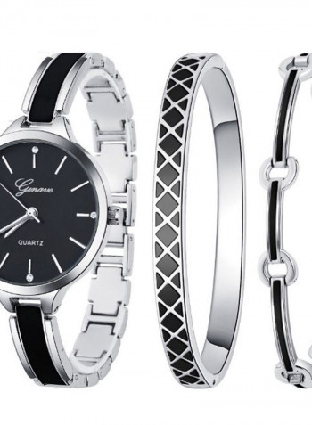 Women's 3-Piece Stainless Steel Watch And Bracelet Set 8280