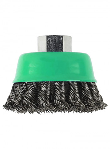 Knotted Cup Brush Black/Green 8cm