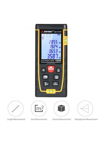 LCD Handheld Digital Laser Rangefinder With Case Black/Orange 16x5x8.6centimeter