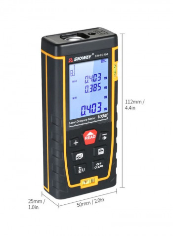 LCD Handheld Digital Laser Rangefinder With Case Black/Orange 16x5x8.6centimeter