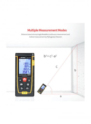 LCD Handheld Digital Laser Rangefinder With Case Black/Orange 16x5x8.6centimeter