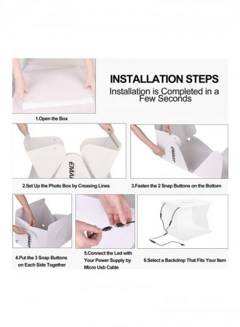 Portable Photo Studio Box with USB Cable and Shooting Tent Multicolour