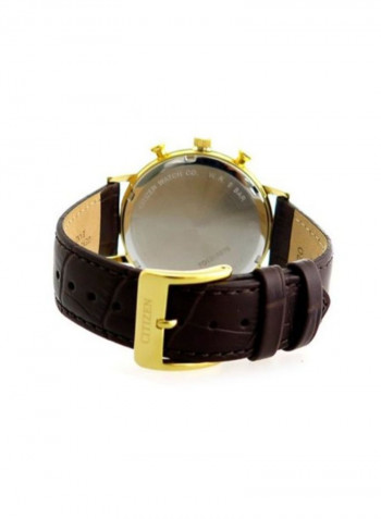 Men's Leather Analog Wrist Watch AN3612-09X