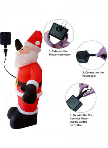 Inflatable Waving Santa Claus  For Yard Decorationg Multicolour