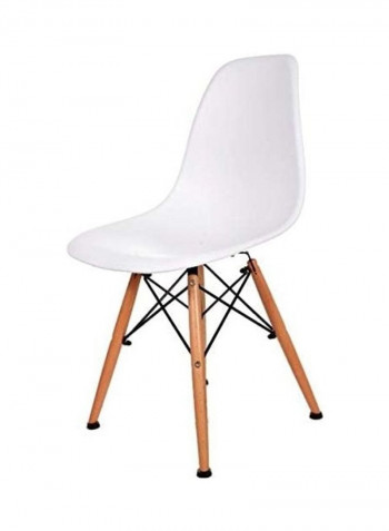Set Of 4 Eames Style Dining Chair White/Beige 41x83x46cm