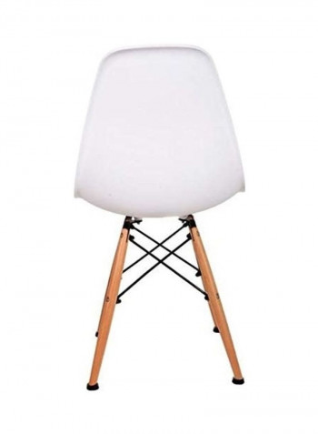 Set Of 4 Eames Style Dining Chair White/Beige 41x83x46cm