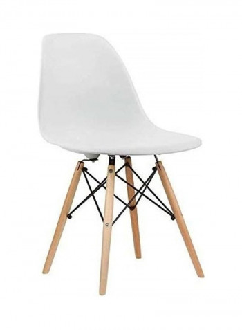 Set Of 4 Eames Style Dining Chair White/Beige 41x83x46cm