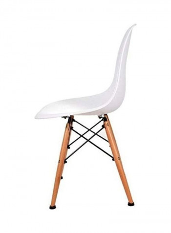 Set Of 4 Eames Style Dining Chair White/Beige 41x83x46cm