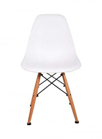Set Of 4 Eames Style Dining Chair White/Beige 41x83x46cm