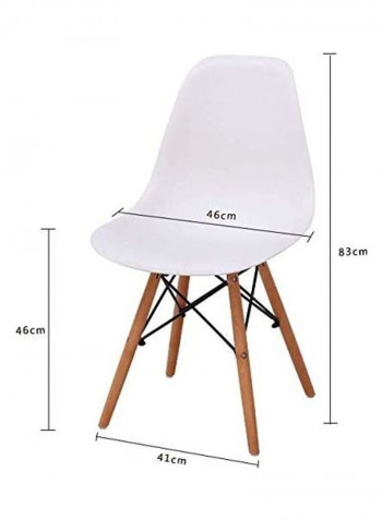 Set Of 4 Eames Style Dining Chair White/Beige 41x83x46cm