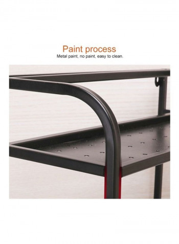 3-Tier Storage Rack Black 63x61x21cm