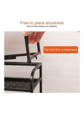 3-Tier Storage Rack Black 63x61x21cm