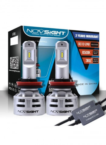 2-Piece Waterproof Dual Heat Dissipation Car LED Headlight