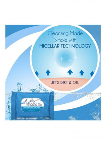 Pack Of 6 3-In-1 Makeup Remover Wipes أبيض
