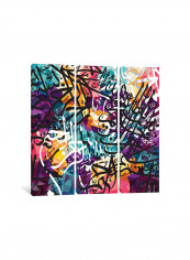 3-Piece Almighty Allah Islamic Canvas Painting Set Multicolour 100x100x3.5centimeter