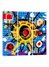 3-Piece Canvas Print Cups Wall Art Multicolour 100 x 100 x 3.5centimeter