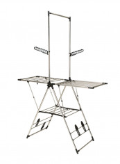 Stainless Steel Folding Clothes Drying Rack Silver 19millimeter
