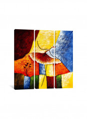 3-Piece Canvas Print Abstract Ballet Wall Art Multicolour 100 x 100 x 3.5centimeter