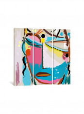 3-Piece Canvas Print I Feel Blue Wall Art Multicolour 100 x 100 x 3.5centimeter