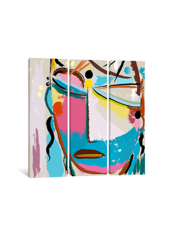 3-Piece Canvas Print I Feel Blue Wall Art Multicolour 100 x 100 x 3.5centimeter