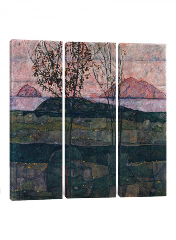 3-Piece Canvas Print Setting Sun Wall Art Multicolour 100 x 100 x 3.5centimeter
