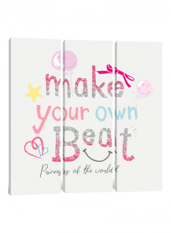 3-Piece Canvas Print Tiny Princess Wall Art Multicolour 100 x 100 x 3.5centimeter