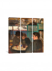 3-Piece Moulin De La Galette Canvas Painting Set Multicolour 100x100x3.5centimeter
