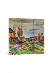 3-Piece Storm Coming Canvas Painting Set Multicolour 100x100x3.5centimeter
