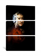 3-Piece Banksy Pie Face Canvas Painting Set Multicolour 230X153X3.5centimeter
