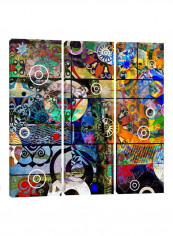 3-Piece Canvas Print Circles Wall Art Multicolour 100 x 100 x 3.5centimeter