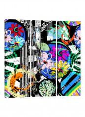 3-Piece Canvas Print Flower Fields Forever Wall Art Multicolour 100 x 100 x 3.5centimeter
