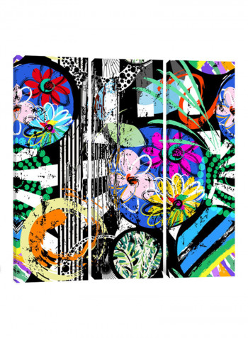 3-Piece Canvas Print Flower Fields Forever Wall Art Multicolour 100 x 100 x 3.5centimeter