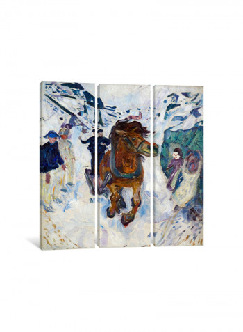 3-Piece Canvas Print Galloping Horse Wall Art Multicolour 100 x 100 x 3.5centimeter