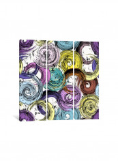 3-Piece Canvas Print Multicolored Swirls Wall Art Multicolour 100 x 100 x 3.5centimeter