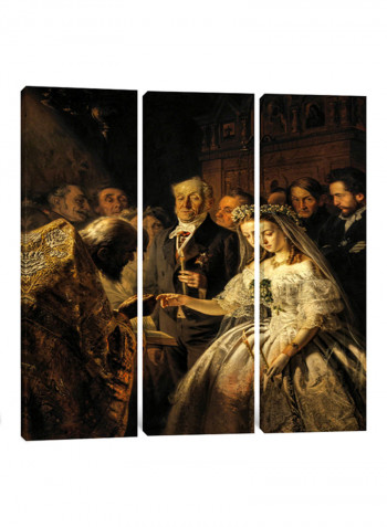 3-Piece Canvas Print The Unequal Marriage Wall Art Multicolour 100 x 100 x 3.5centimeter