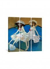 3-Piece The Two Sisters Canvas Painting Set Multicolour 100x100x3.5centimeter
