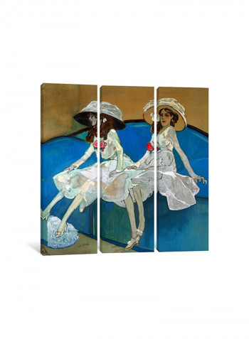3-Piece The Two Sisters Canvas Painting Set Multicolour 100x100x3.5centimeter