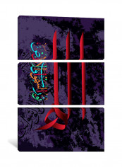 3-Piece Allah Is The Light Of Heaven And Earth Islamic Canvas Painting Set Multicolour 230X153X3.5centimeter