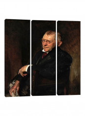 3-Piece Canvas Print Portrait Of James Whitcomb Riley Wall Art Multicolour 100 x 100 x 3.5centimeter